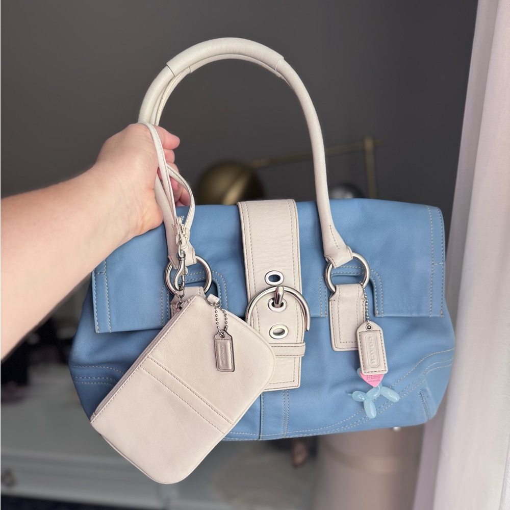 Coach Hamptons SoHo Flap Satchel & wristlet combo.